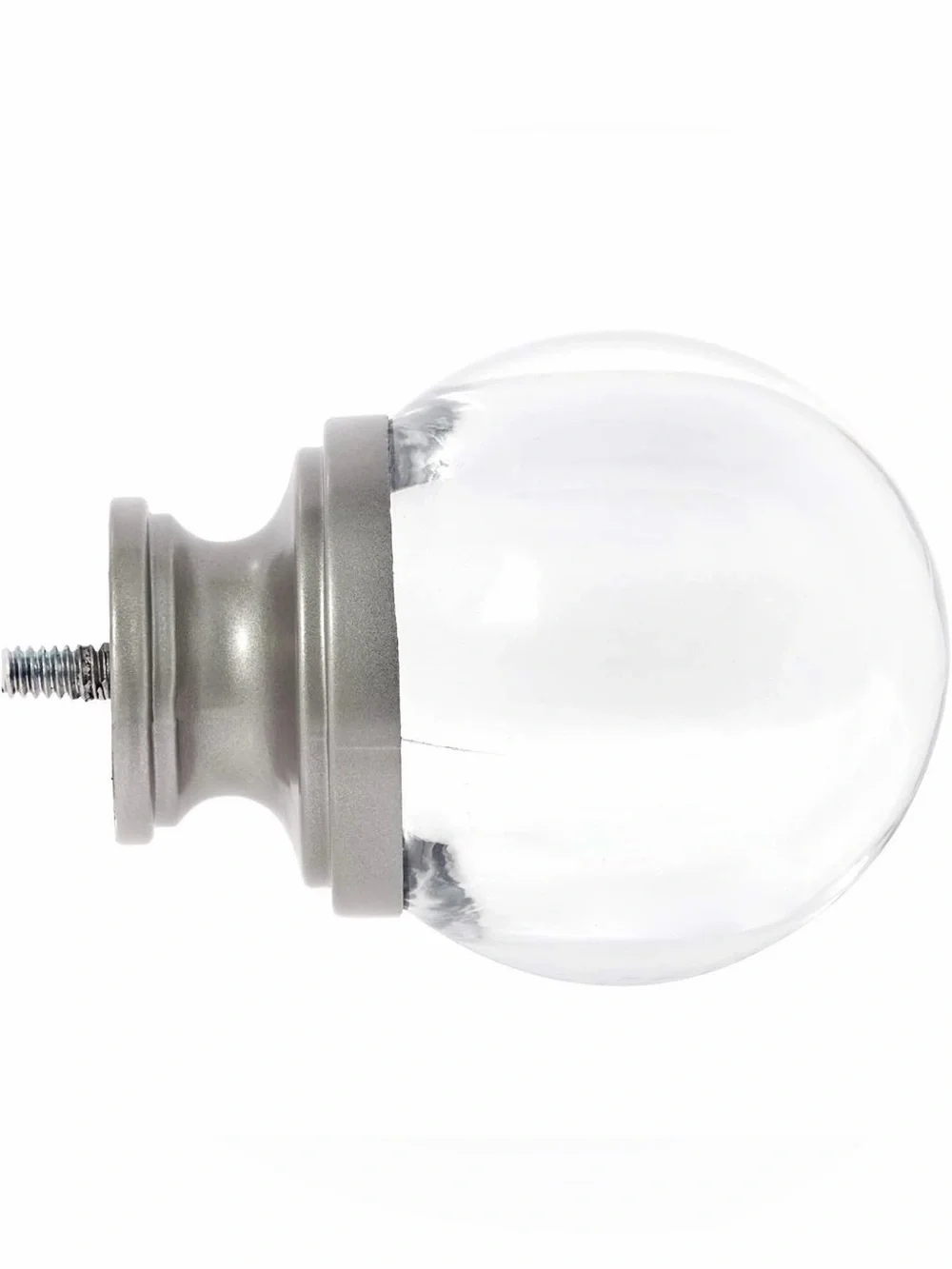 Set of 4 acrylic clear ball finials for curtain rods Amazon basics nickle glass